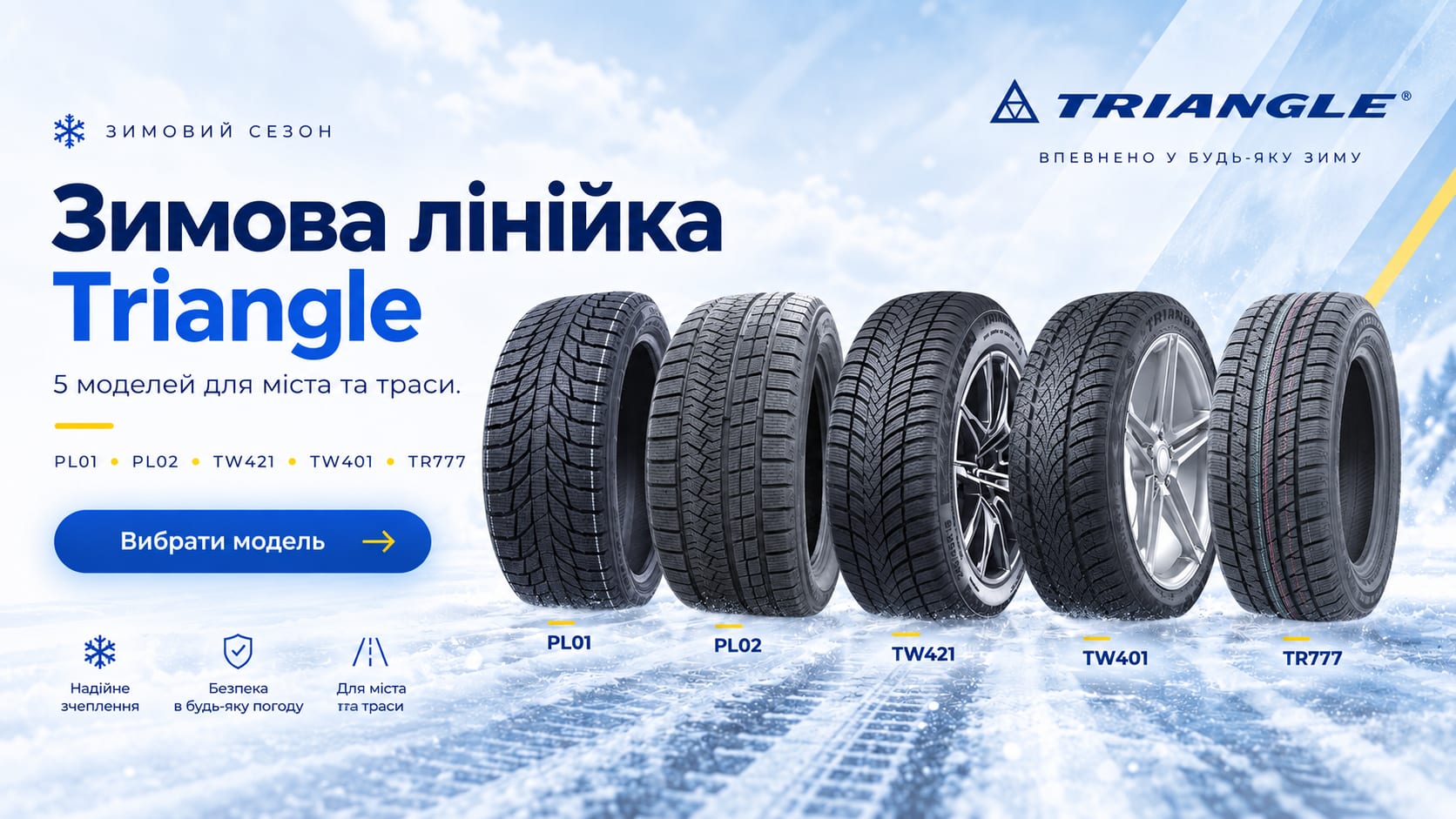 Зимова лінійка шин Triangle: PL01, PL02, TW421, TW401 та TR777