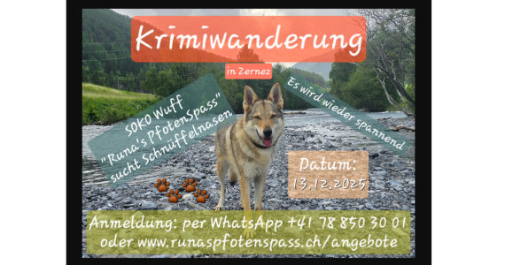 Krimiwanderung "SOKO Wuff" Runa's PfotenSpass