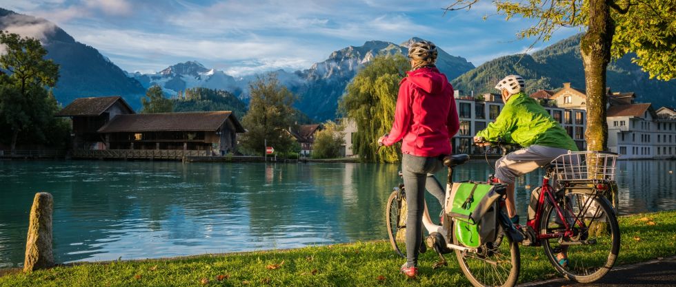 Cyclistes à Interlaken