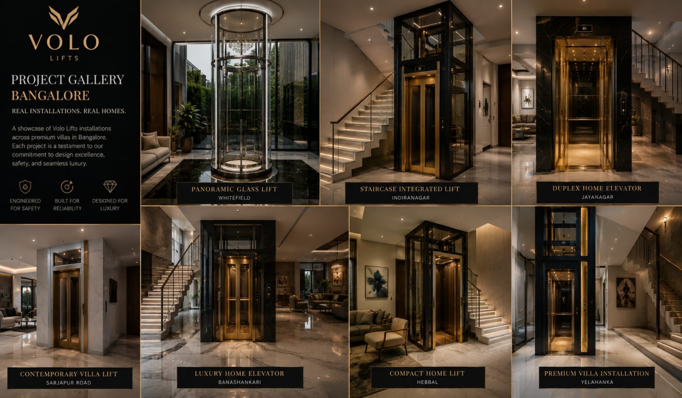 Luxury home lift installations in Bangalore villas and duplex homes