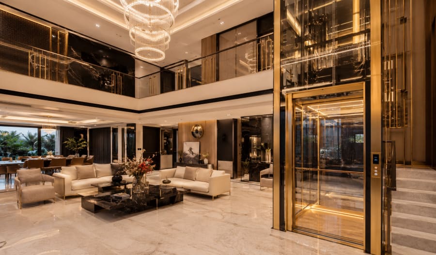Luxury home lift installation in Bangalore villa