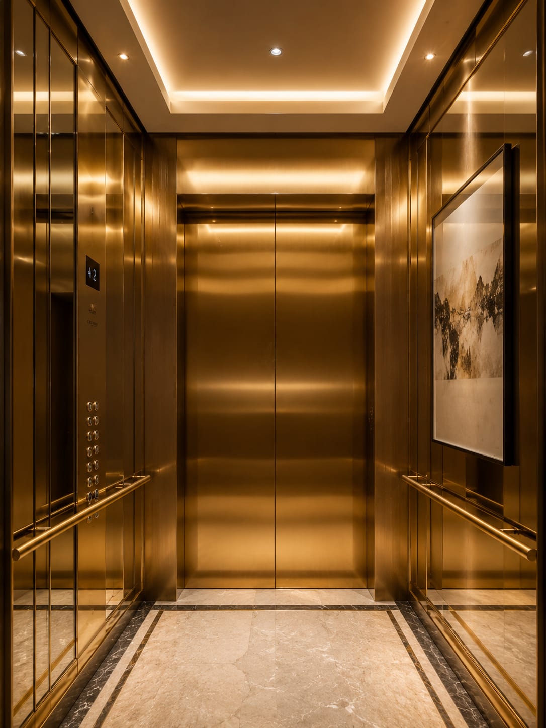 Luxury Home Lift Cabin Interior with Premium Finishes and Residential Elevator Design