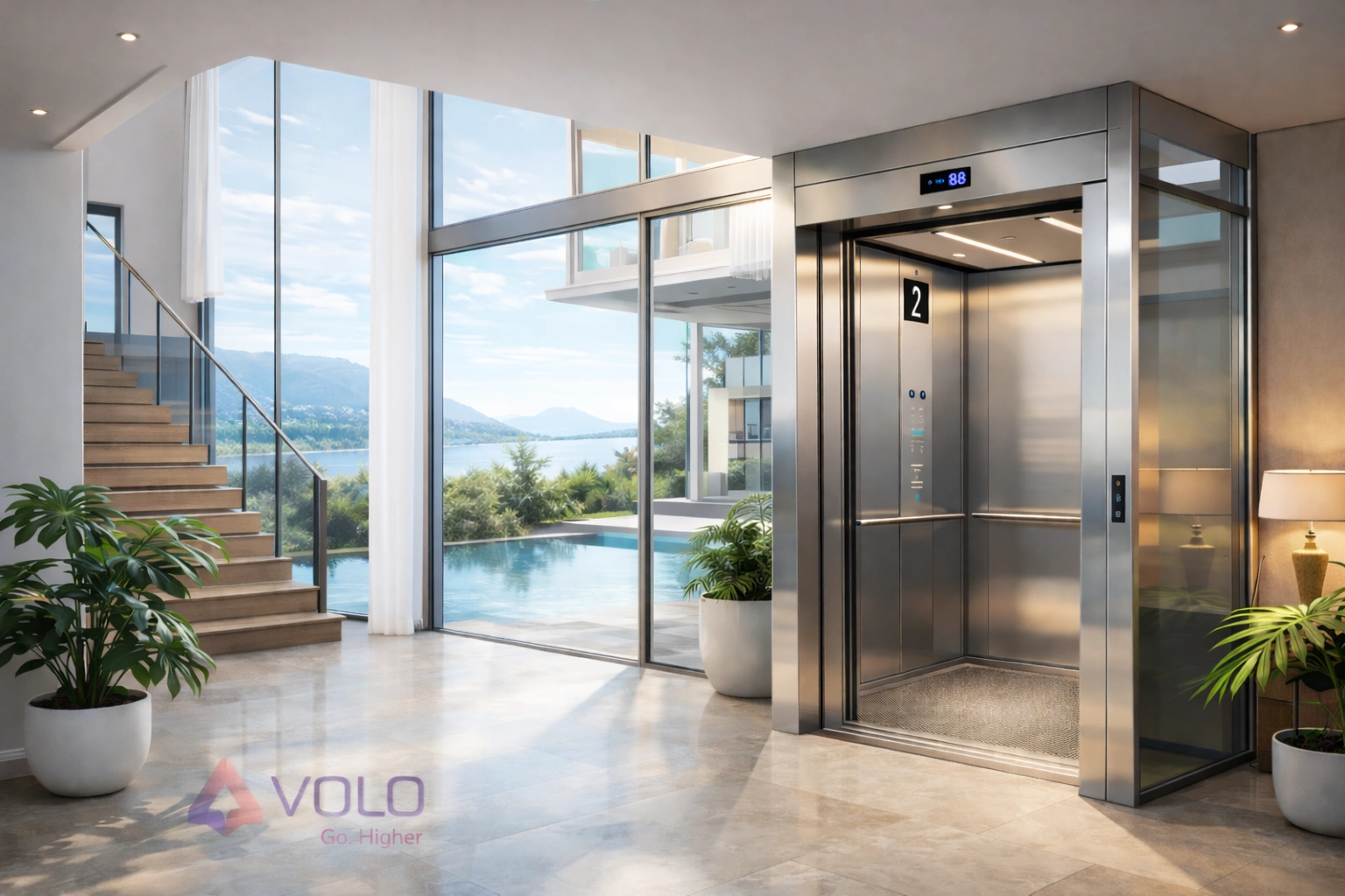 Home lift installation in Bangalore villa by VOLO Lifts