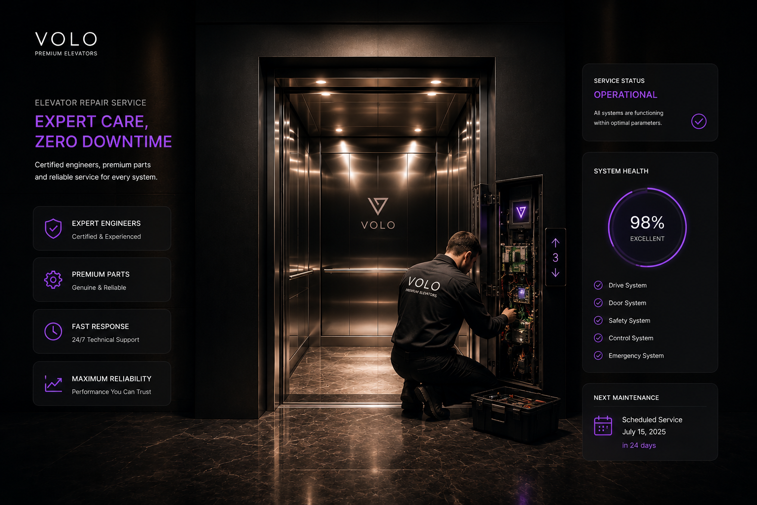 Lift Repair Bangalore Elevator Breakdown Support by VOLO Lifts