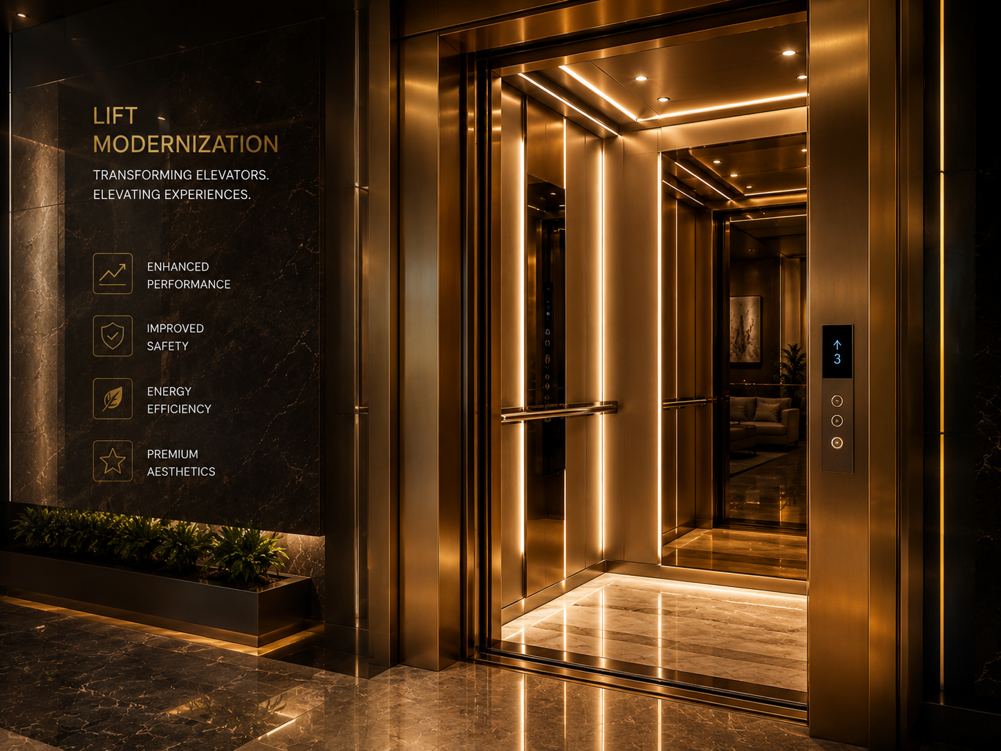 Luxury elevator modernization services in Bangalore