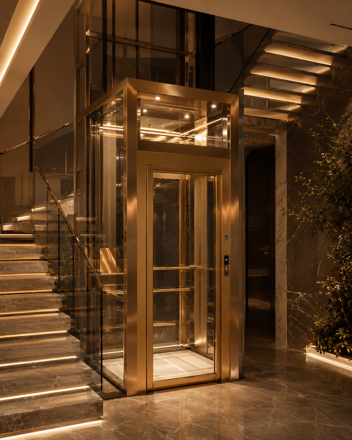 Luxury home lift installation by premium elevator company in Bangalore