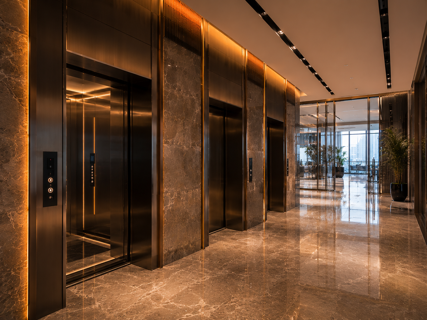Commercial elevator modernization project with premium architectural integration by VOLO Lifts