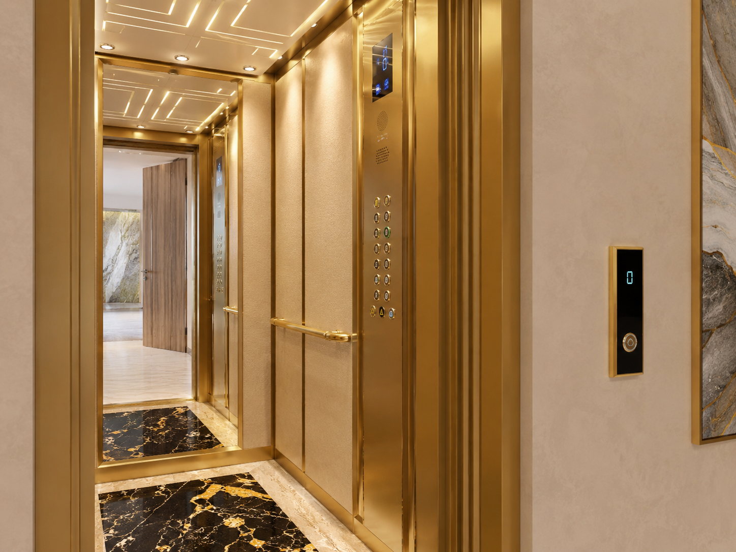 Family Living Comfortably In A Modern Villa With Home Lift