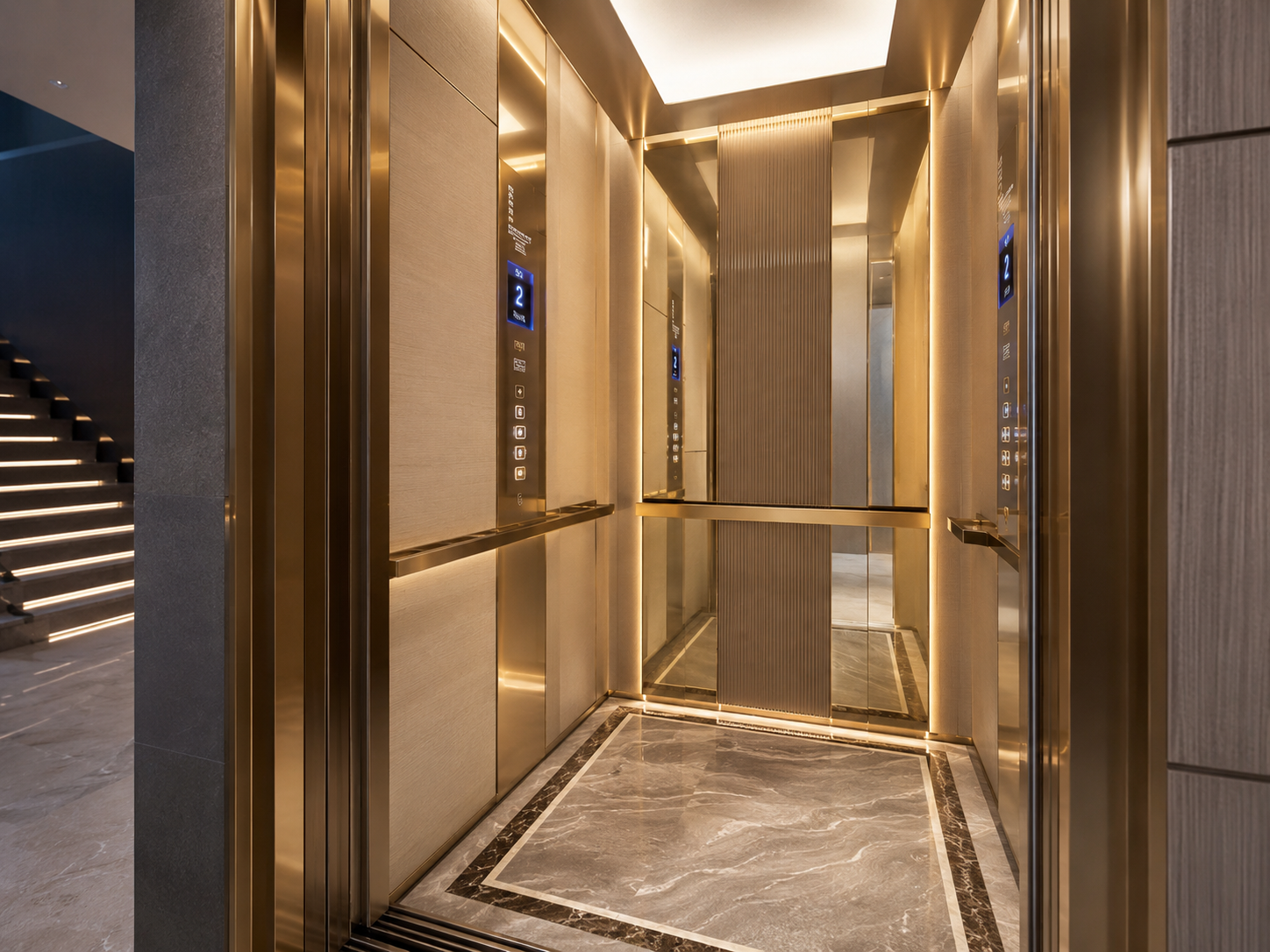 Modern Duplex Villa Featuring Elegant Residential Elevator
