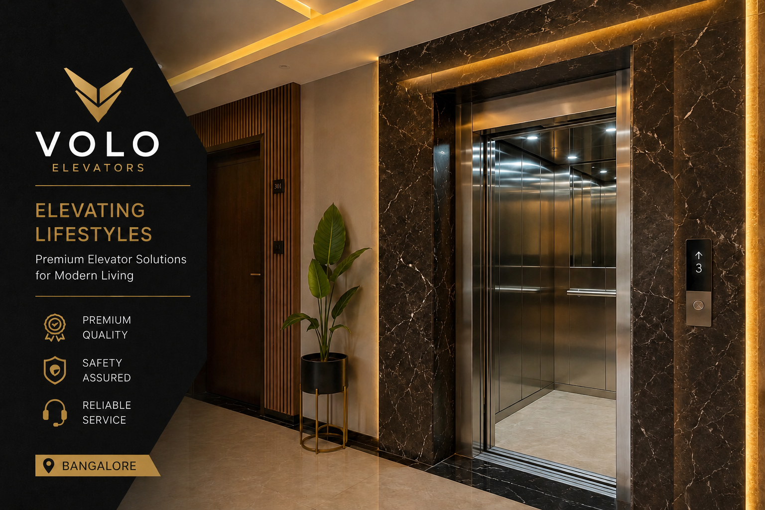 Premium apartment elevator installation showcasing modern residential lift systems for builders