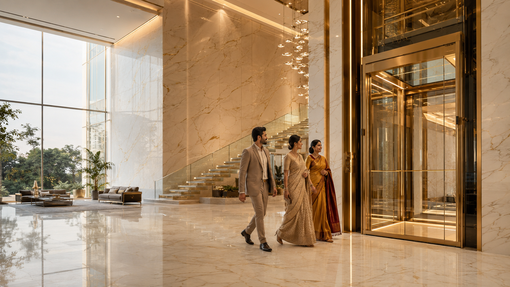 Luxury panoramic glass elevator inside premium villa by Volo Lifts Bangalore
