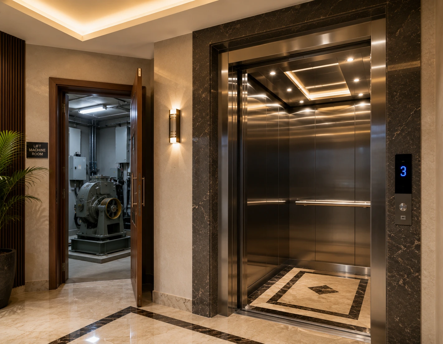 Machine Room Apartment Lift