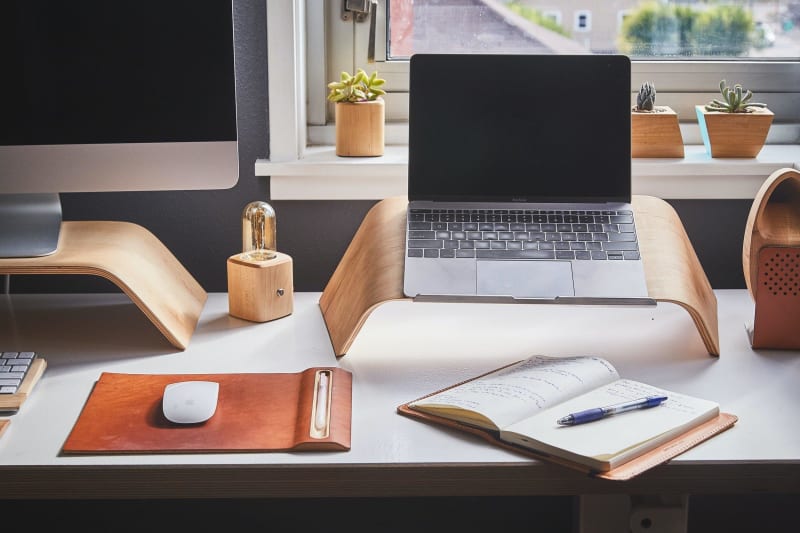 Minimalist desk setup showcasing calm, order, and transformation in a clean workspace