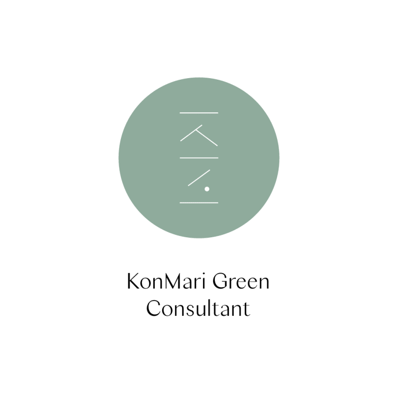 The KonMari Method logo in green, representing the joy-based organizing philosophy