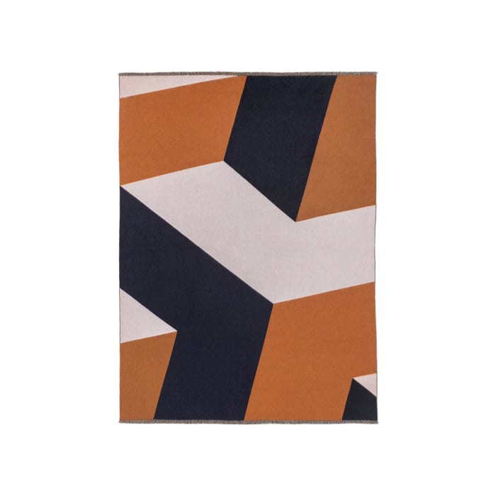 Kintail Cubist Cashmere Throw Camel Navy