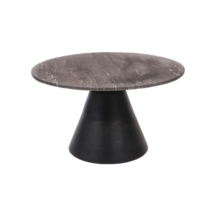 Burley Travertine Coffee Table, Charcoal