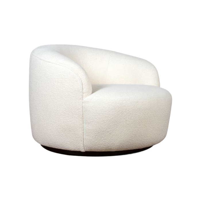 Elio Chair with fixed seat in Ivory Sambre Boucle