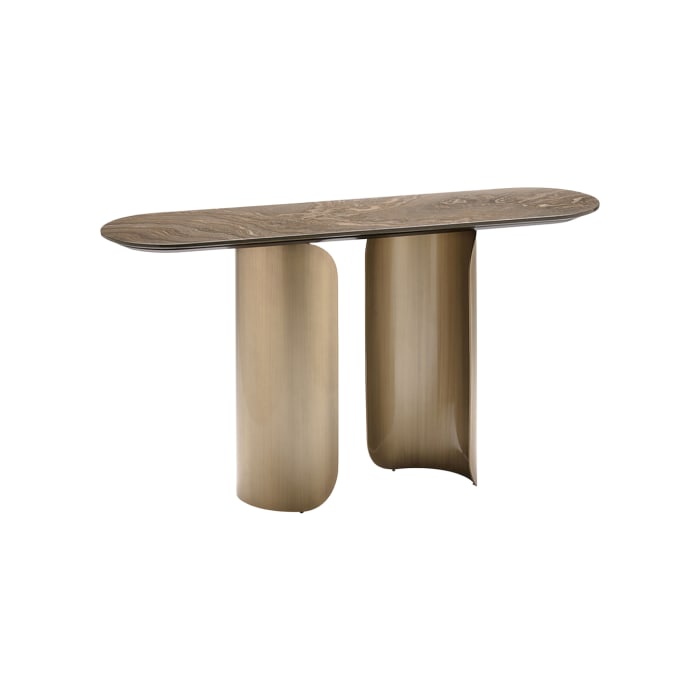 Gabriel Brushed Brass Marble top Console