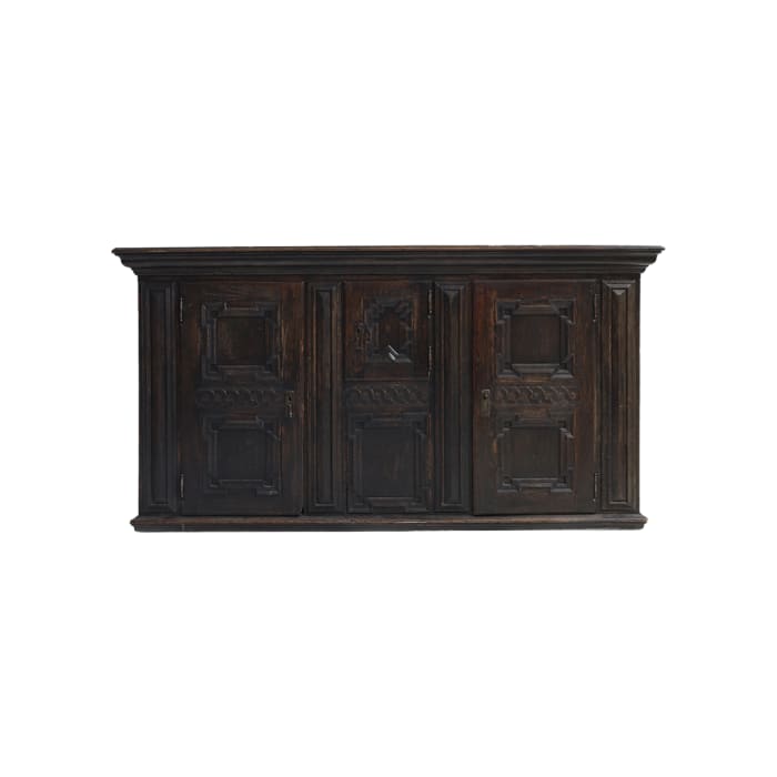 17th Century Carved Oak Panelled Cabinet
