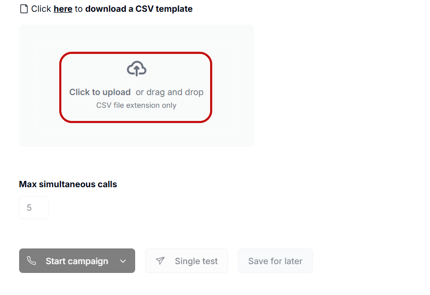 Insert your CSV file
