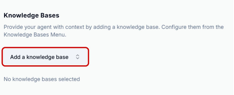 Add a Knowledge Base in the Task Section