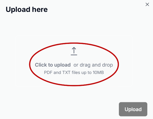 Upload your document in the Knowledge Base Section