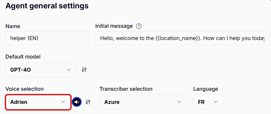 Voice Choice and Listening Button