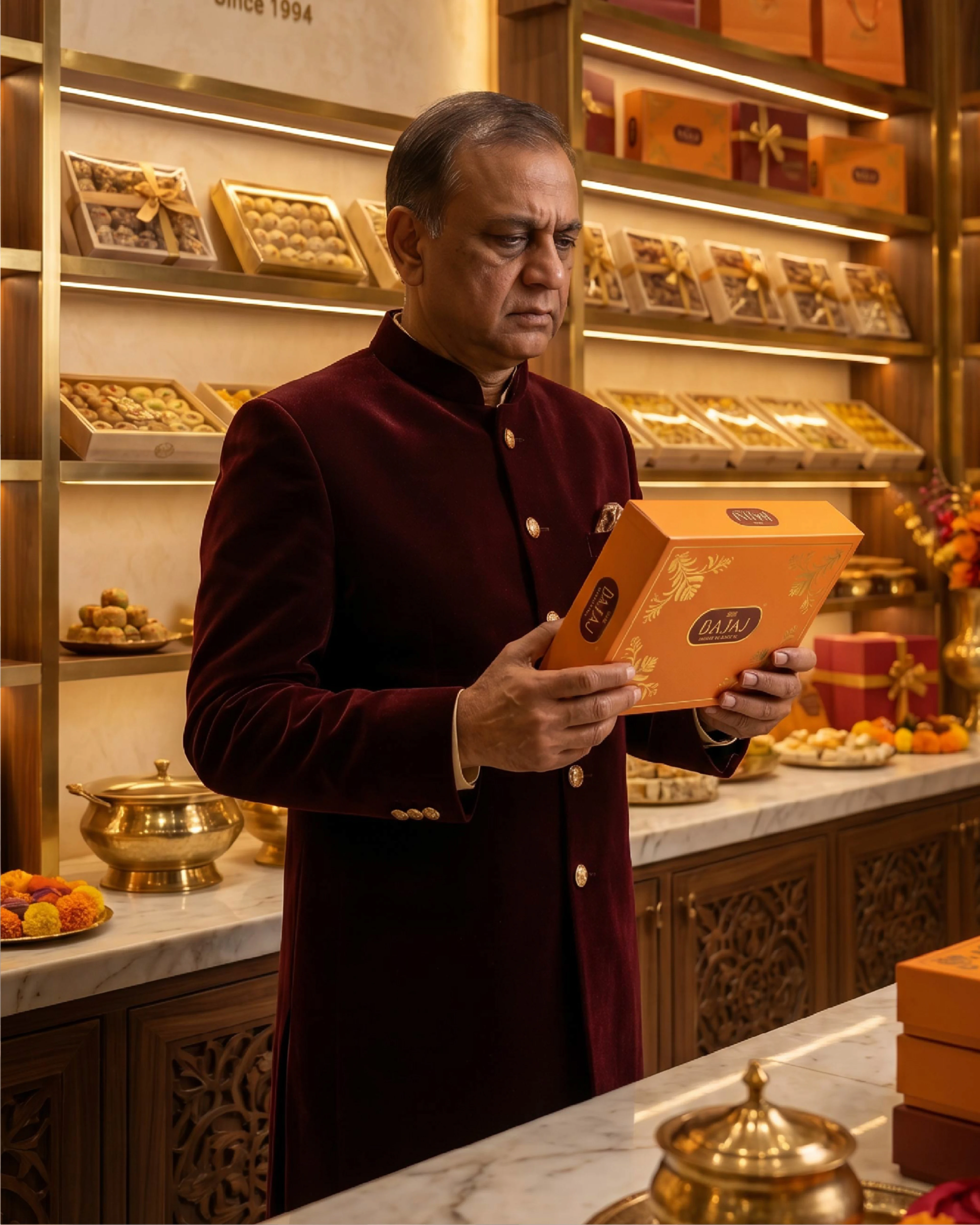 Bajaj Sweets & Bakers gifting brand transformation — founder before Vishverse diagnosis