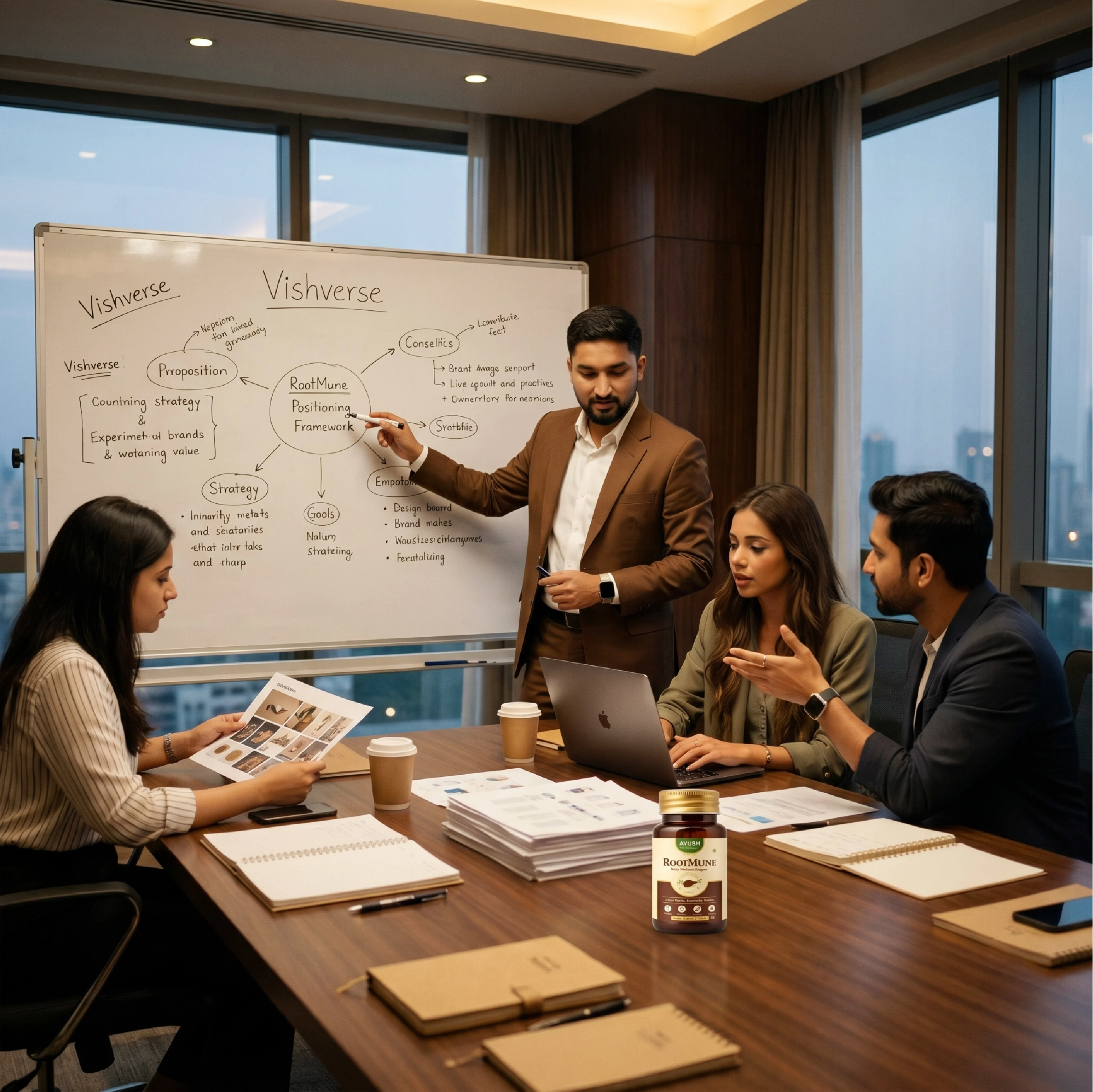 Vishverse brand strategy session diagnosing why RootMune was not being chosen