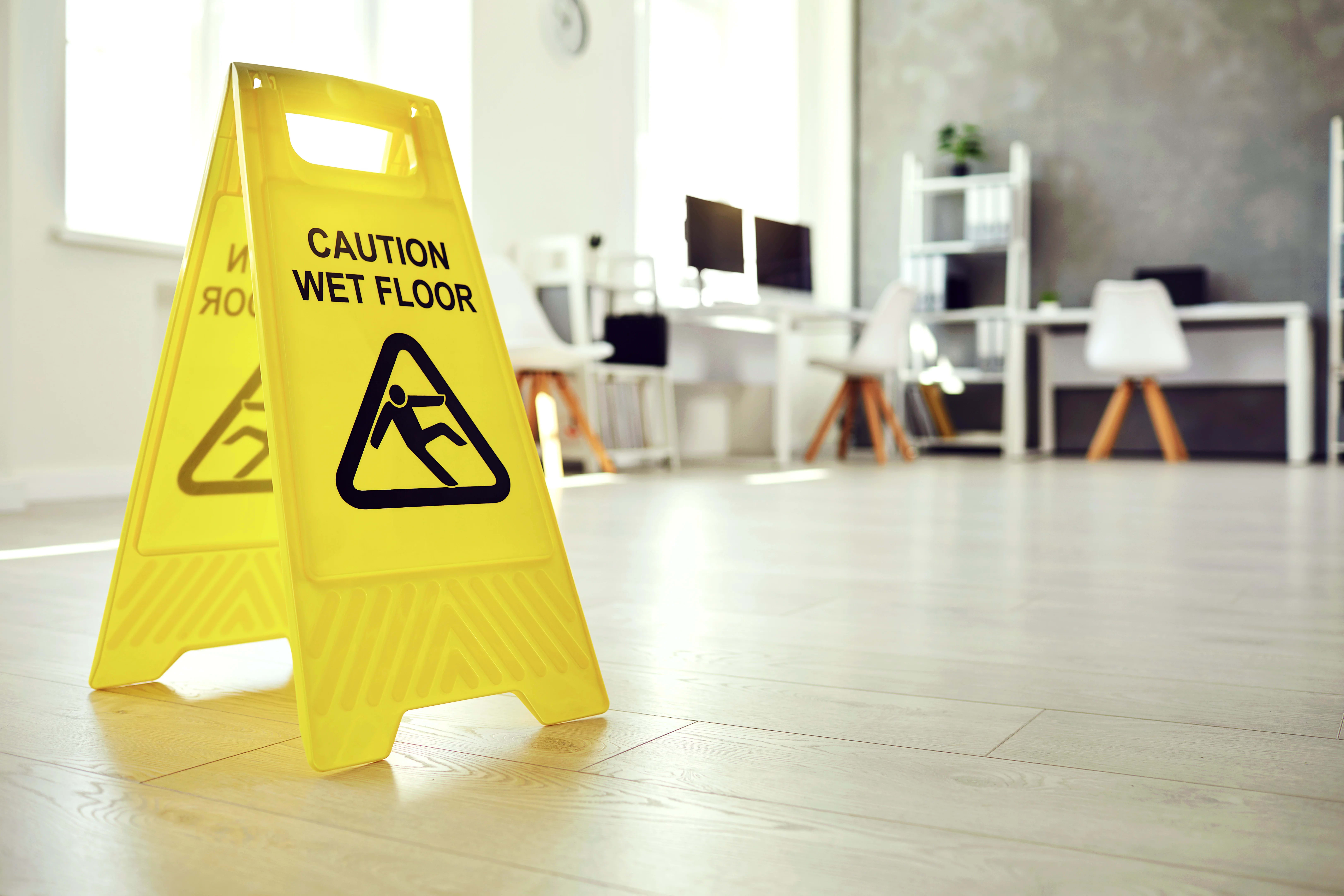 Commercial cleaning in progress