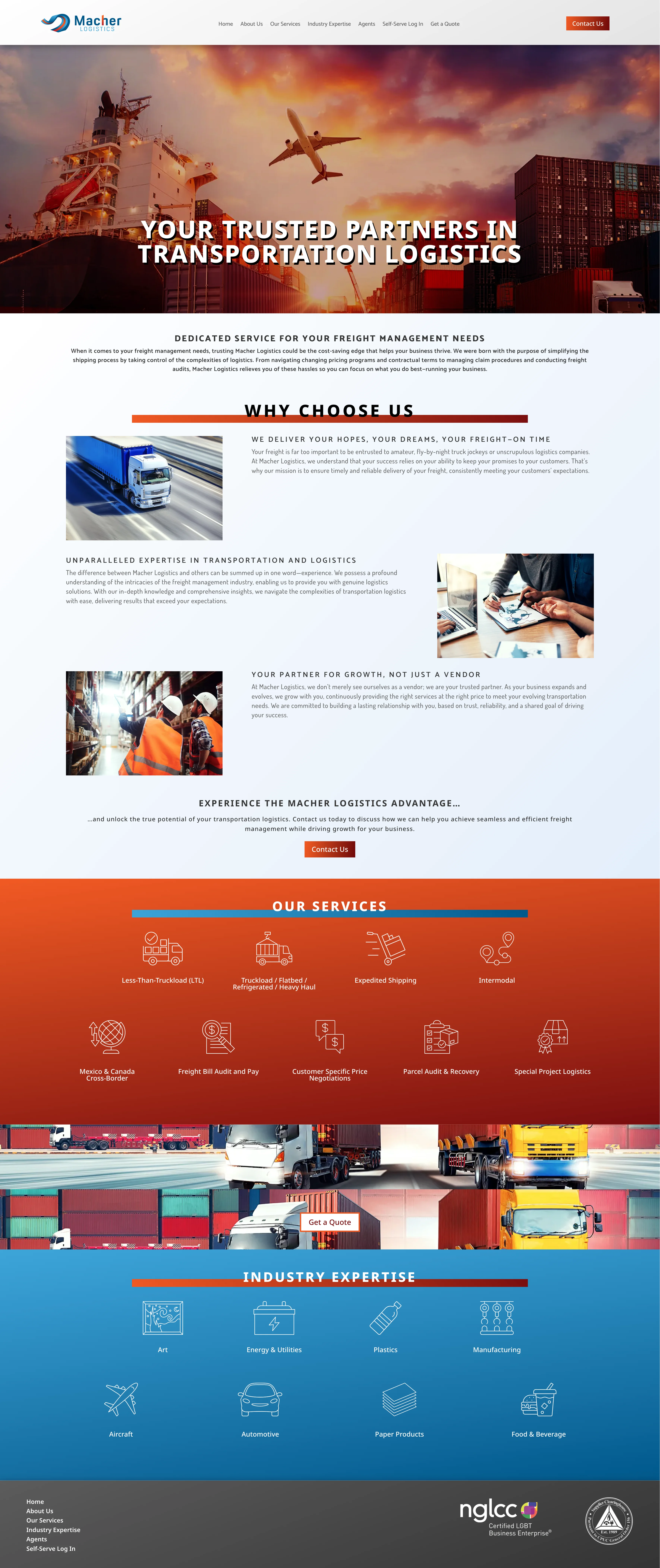 Macher Logistics Website