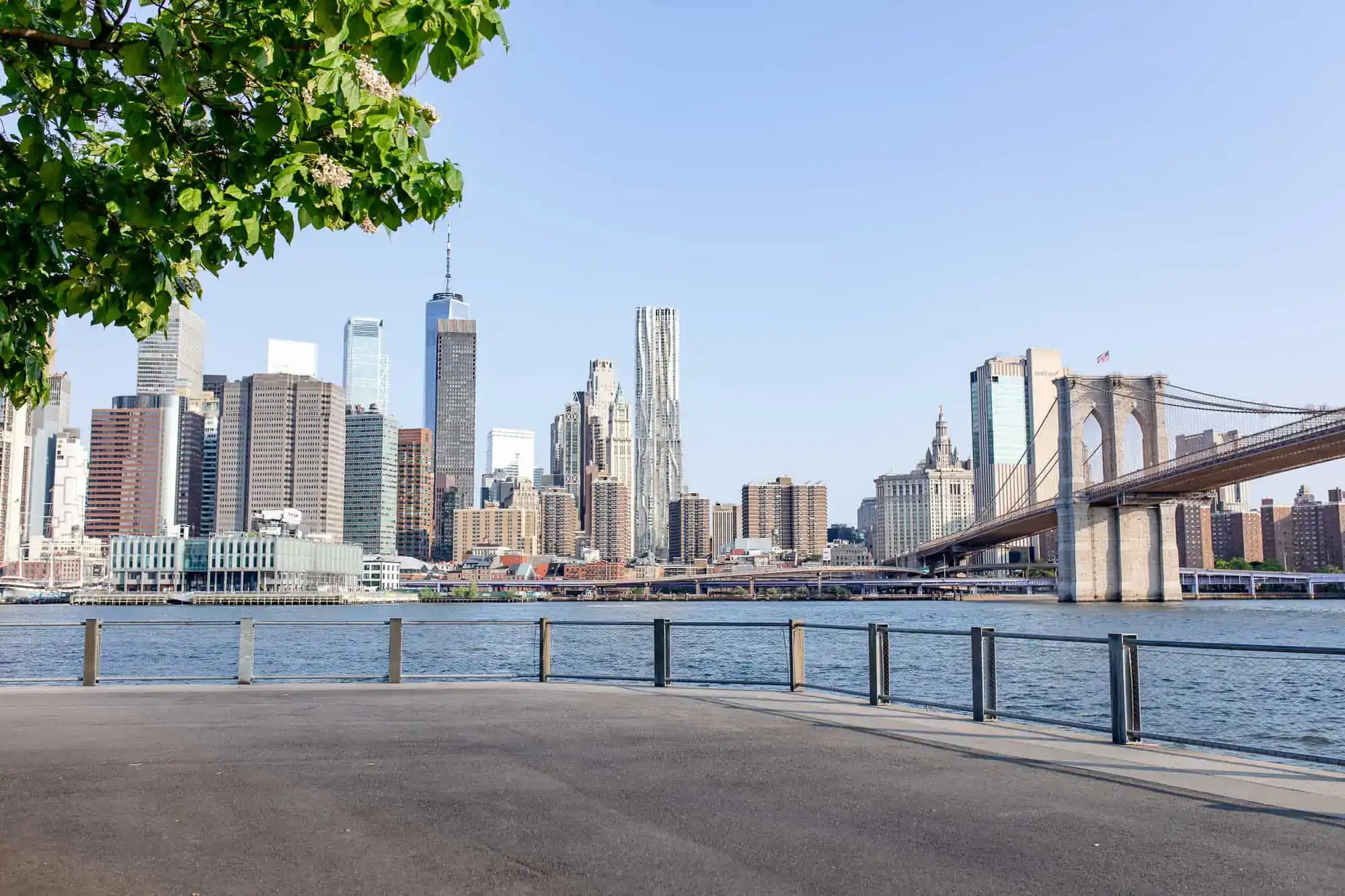 Brooklyn Bridge connecting Manhattan and Brooklyn, two of NYC's premier luxury markets