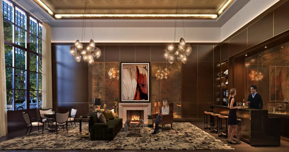 Well-appointed sitting room in a Manhattan condominium in the two-million-dollar price range