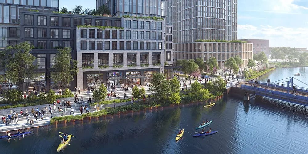Gowanus Canal Brooklyn waterfront with new residential development and investment properties