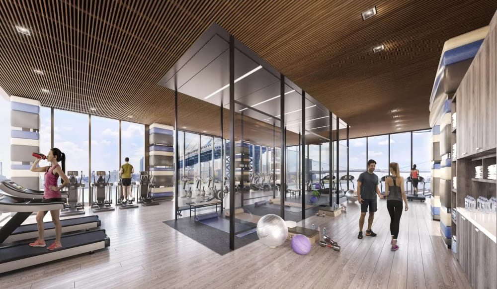 State-of-the-art fitness center and gym inside an exclusive Manhattan luxury building