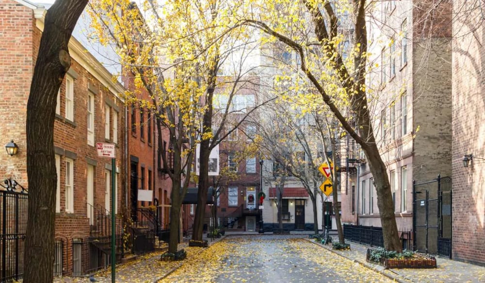 Tree-lined NoMad cross street, converted prewar lofts, away from the restaurant corridor