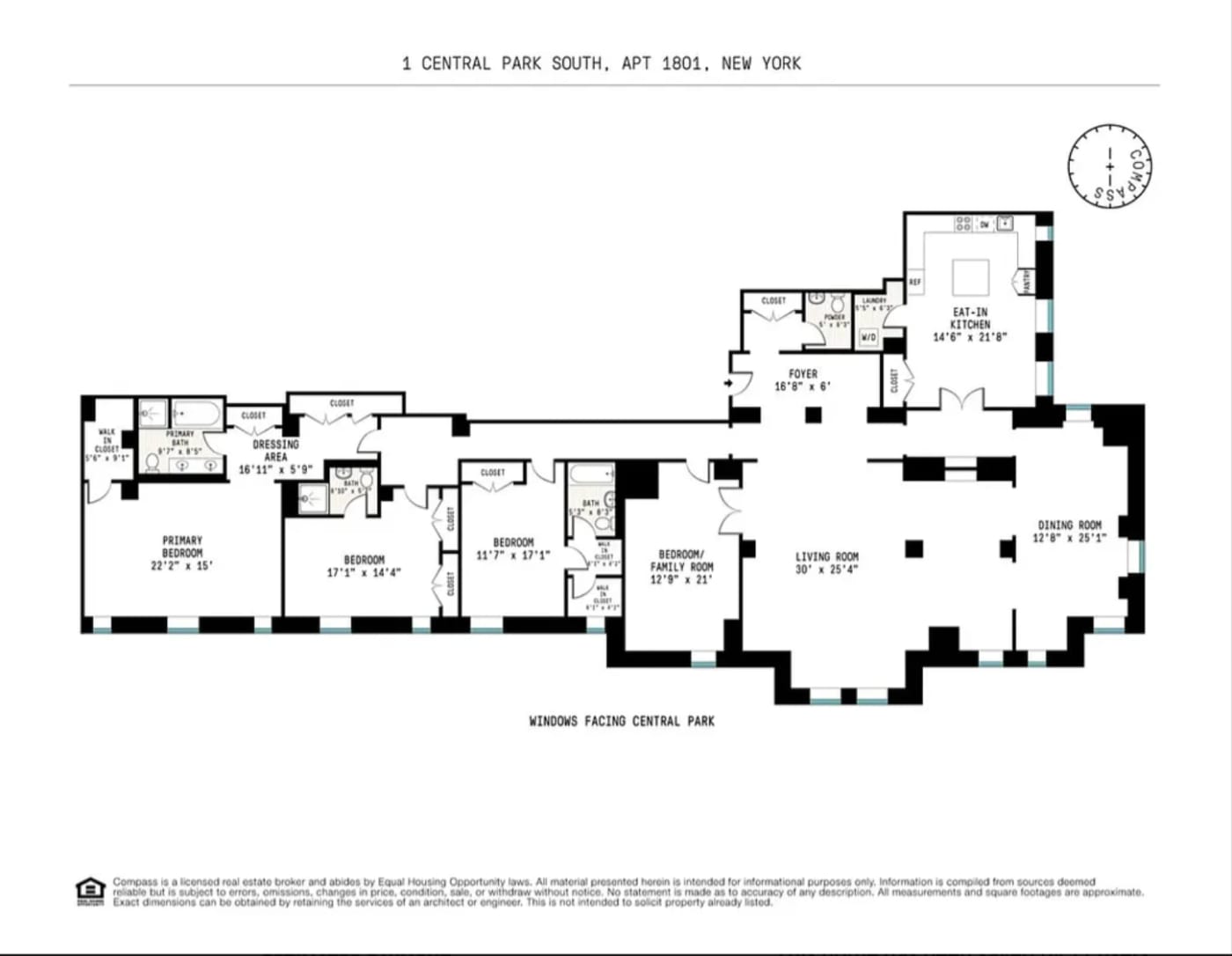 1 Central Park South, Unit 1801 - Floor Plan