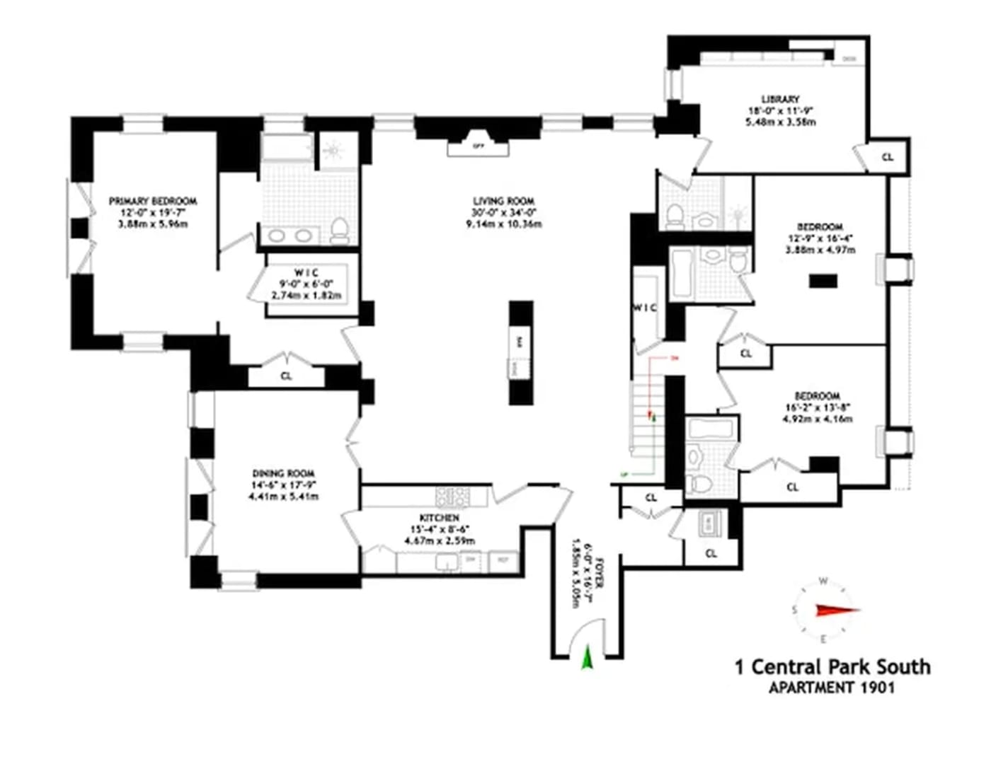 1 Central Park South, Unit 1901 - Floor Plan