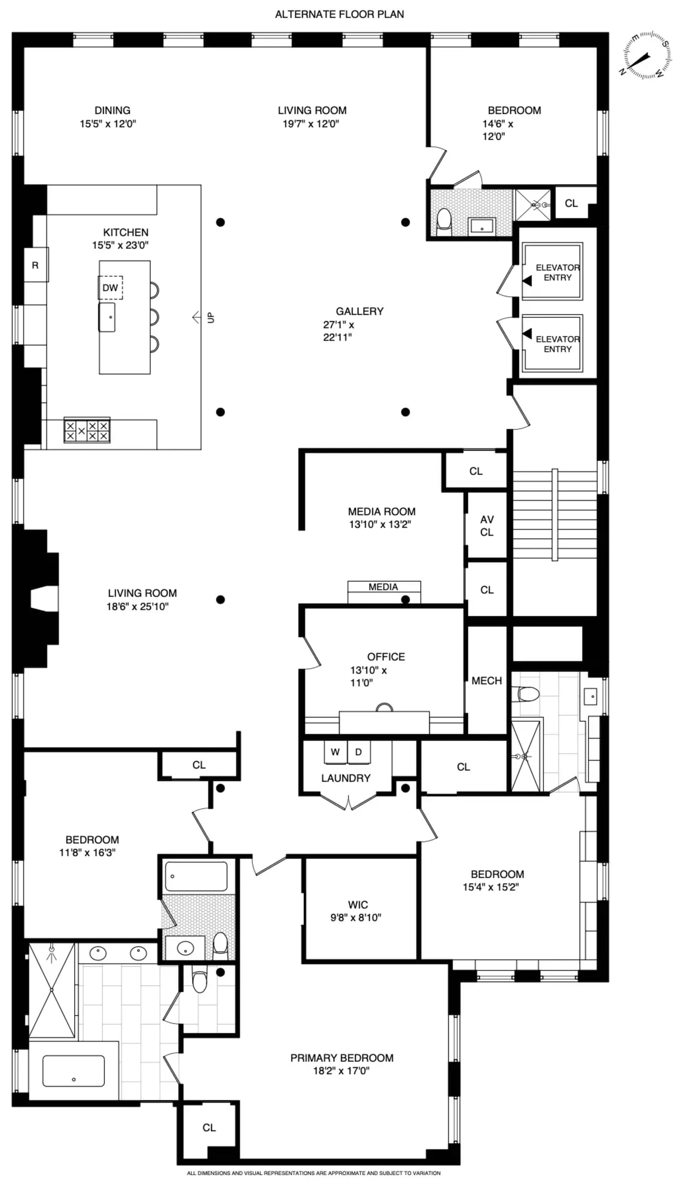 158 Mercer Street, Unit 10B - Alternate Floor Plan