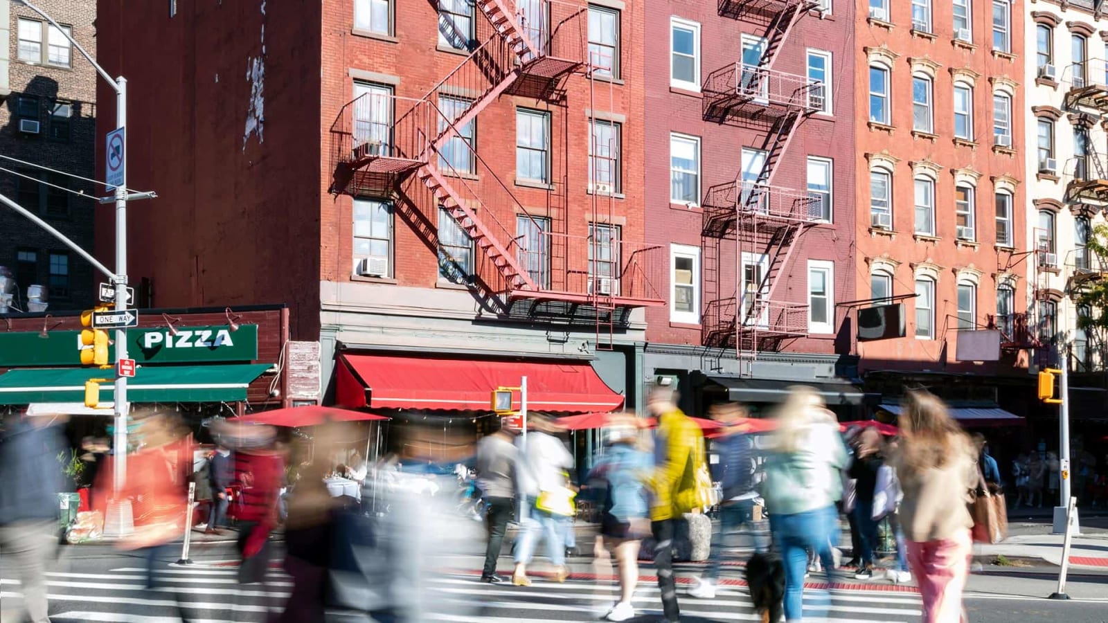 Bleecker Street in Greenwich Village, one of Manhattan's most walkable neighborhoods