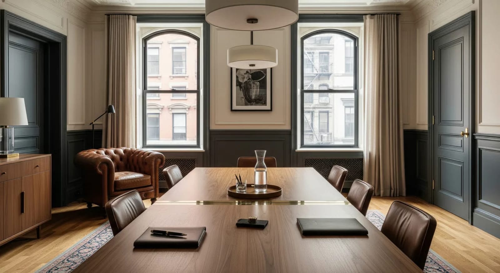 NYC co-op board approval process with application documents and building exterior