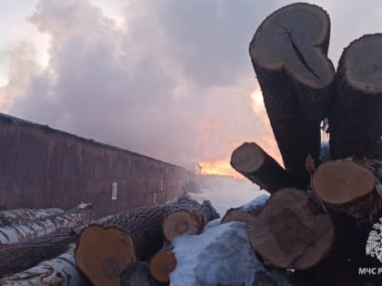 В Башкирии ночью сгорела частная пилорама