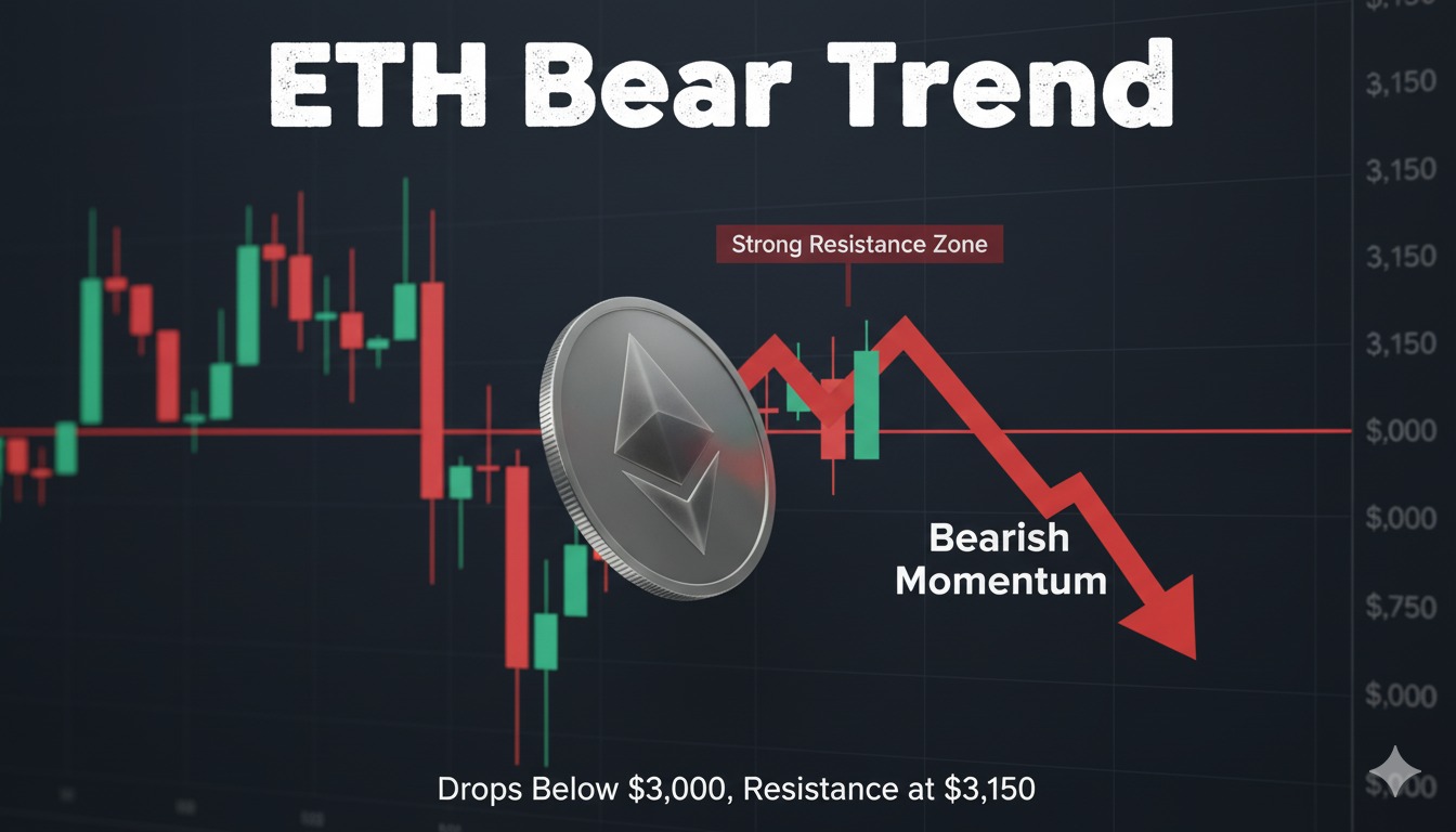 Ethereum Trades Below $3,000, Sparks Market Alarm