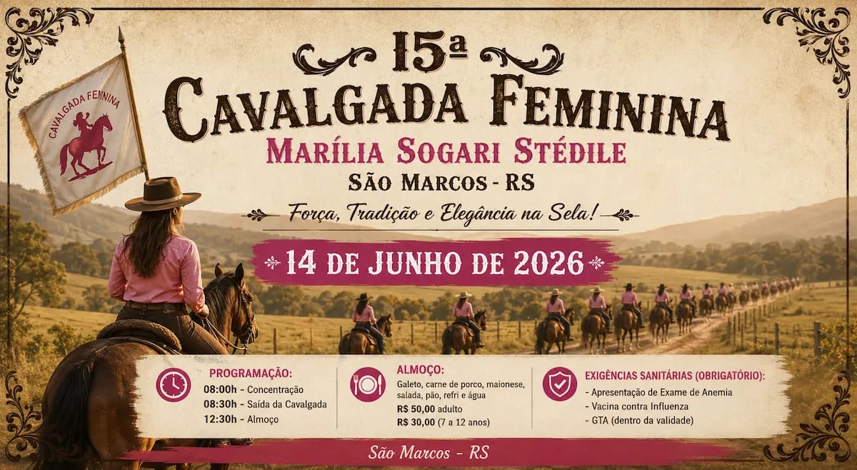 15ª Cavalgada Feminina Marília Sogari Stédile em São Marcos (RS)
