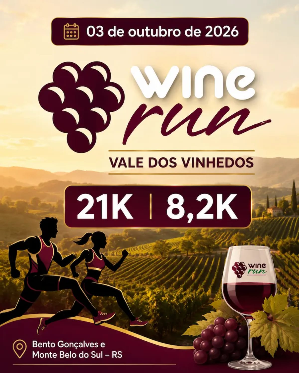 Wine Run Vale dos Vinhedos 2026 em Bento Gonçalves (RS)