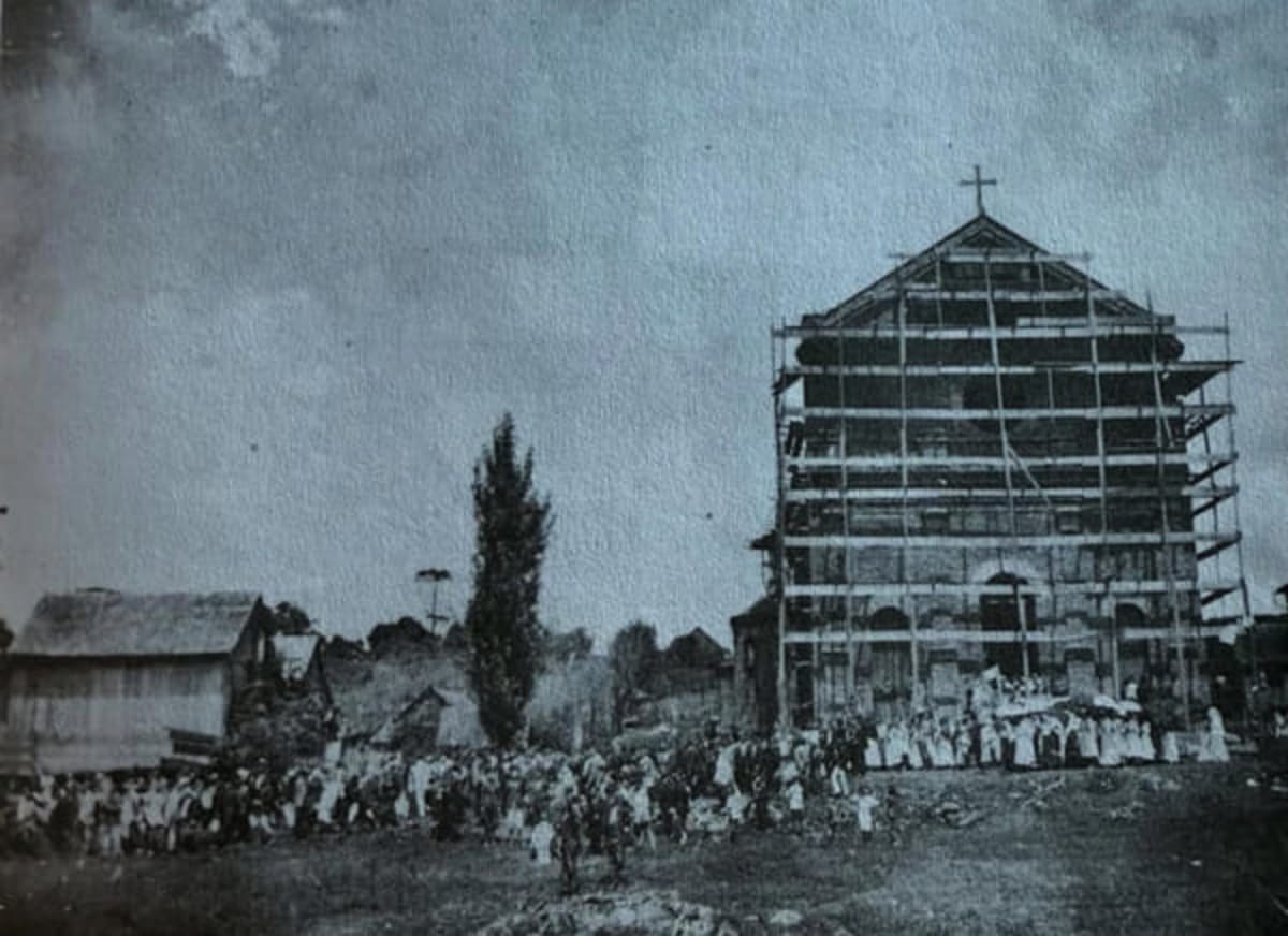 Foto de Construção da Igreja Matriz em São Marcos (RS)