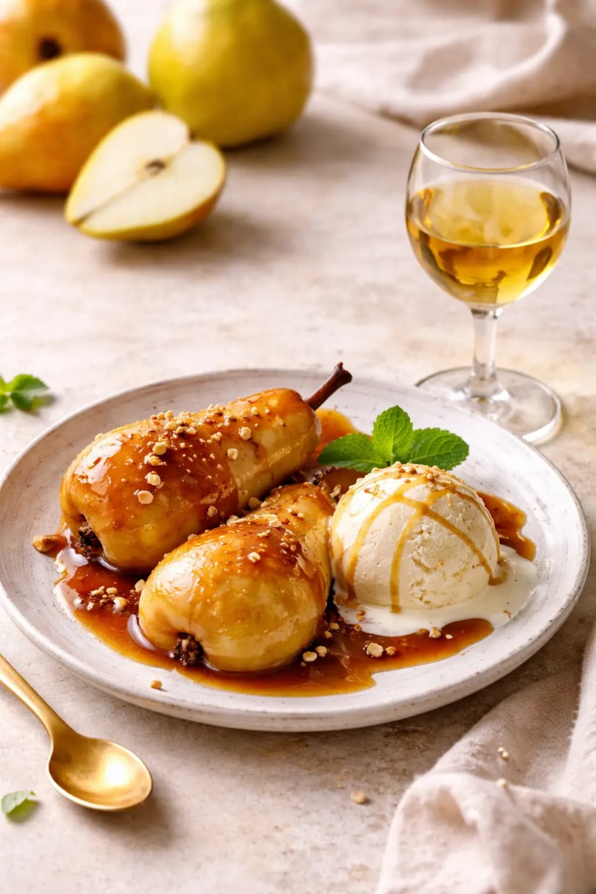 Peras ao Vinho Moscato Giallo – receita de São Marcos