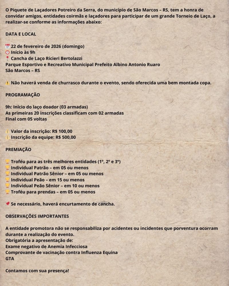 Mais informações sobre o evento