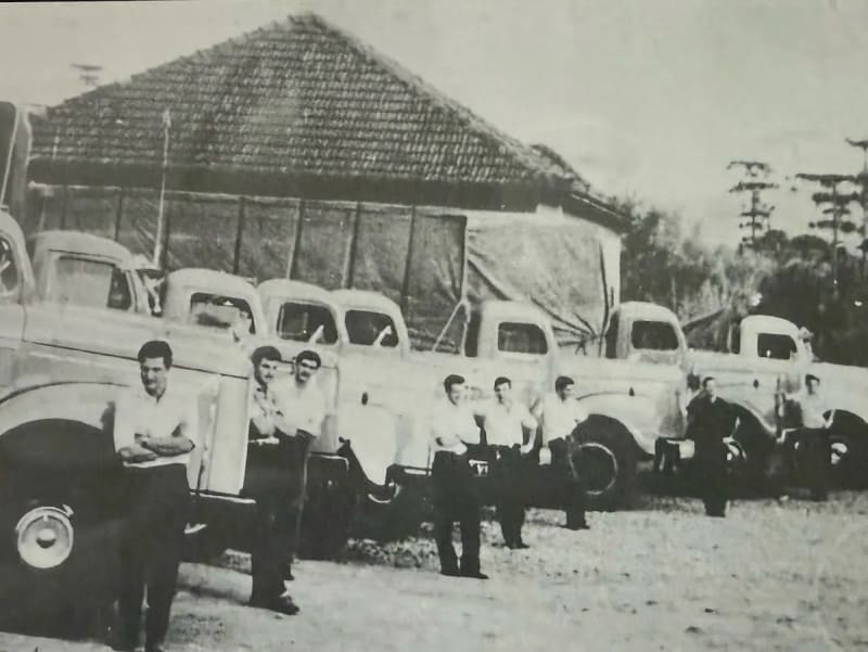 Os primeiros caminhões Scania de São Marcos