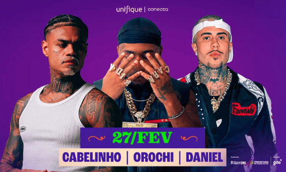 Daniel + Orochi + MC Cabelinho na Festa da Uva 2026 em Caxias do Sul (RS)